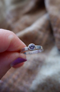 Sterling Silver Ring withAmethyst UK Size O