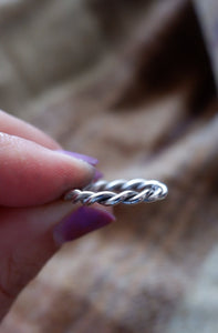 Sterling Silver Twist Ring UK Size N