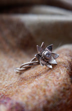 Load image into Gallery viewer, Sterling Silver Flower Ring with Topaz UK Size T