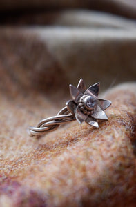 Sterling Silver Flower Ring with Topaz UK Size T
