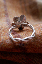 Load image into Gallery viewer, Sterling Silver Flower Ring with Cubic Zirconia UK Size R