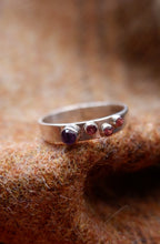 Load image into Gallery viewer, Sterling Silver Ring with Amethyst and Garnet UK Size N