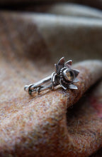 Load image into Gallery viewer, Twisted Sterling Silver Flower Ring with Citrine. UK size O.
