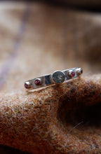 Load image into Gallery viewer, Sterling Silver Ring with Topaz and Garnet UK Size S