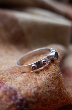 Load image into Gallery viewer, Sterling Silver Ring with Topaz and Garnet UK Size S