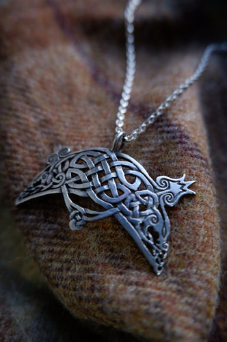 Pictish V-rod and Crescent Pendant Inspired by the Rosemarkie Stone Carving