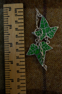 Ivy Leaf Bracelet with Enamel - Silver