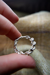 Sterling Silver Twist Ring - UK Size O