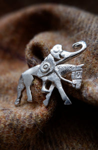 Pictish Man on a Horse Brooch in Sterling Silver - from the Bullion Stone
