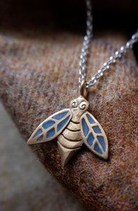 Pictish Bee Pendant with See Through enamel Wings