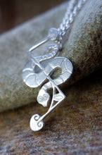 Load image into Gallery viewer, Brandsbutt stone Pictish Serpent and Z Rod pendant or brooch in Sterling silver