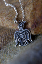 Load image into Gallery viewer, Handmade Great Heathen Army Odin&#39;s Raven Pendant/Charm in Sterling Silver
