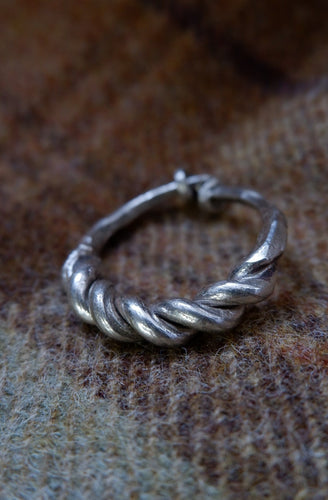 Sterling Silver viking Twist Ring - UK Size Z
