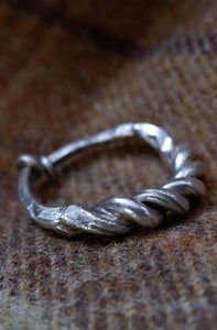 Sterling Silver viking Twist Ring - UK Size Z