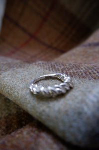 Sterling Silver viking Twist Ring - UK Size N