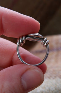 Sterling Silver Saxon Twist Ring - UK Size L