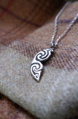 Pictish Crescent Moon in Sterling Silver