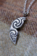 Load image into Gallery viewer, Pictish Crescent Moon in Sterling Silver