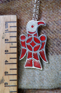 800 Silver Merovingian Eagle/Raven Pendant