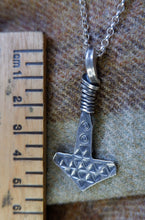 Load image into Gallery viewer, Large Silver Mjolnir with Stamp Details
