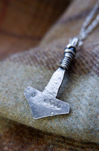 Load image into Gallery viewer, Large Silver Mjolnir with Stamp Details