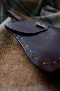 Slim Rustic Leather Belt Pouch