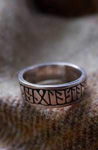 Kingmoor or Greymoorhill Anglo Saxon Runic Ring - UK Size S, T/U