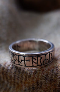 Kingmoor or Greymoorhill Anglo Saxon Runic Ring - UK Size S, T/U