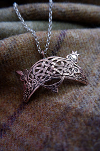 Pictish V-rod and Crescent Pendant Inspired by the Rosemarkie Stone Carving