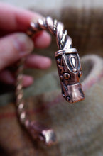 Load image into Gallery viewer, Gotland Wolf or Dragon Headed Braided Bracelet in Bronze