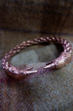 Load image into Gallery viewer, Raven Headed Braided Bracelet in Bronze