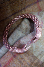 Load image into Gallery viewer, Raven Headed Braided Bracelet in Bronze