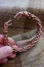 Load image into Gallery viewer, Raven Headed Braided Bracelet in Bronze