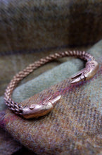 Load image into Gallery viewer, Raven Headed Braided Bracelet in Bronze