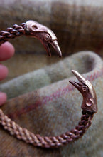 Load image into Gallery viewer, Raven Headed Braided Bracelet in Bronze