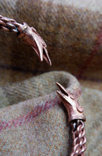 Load image into Gallery viewer, Raven Headed Braided Bracelet in Bronze