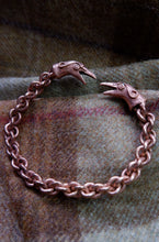 Load image into Gallery viewer, Raven Headed Braided Bracelet in Bronze