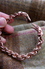 Load image into Gallery viewer, Raven Headed Braided Bracelet in Bronze