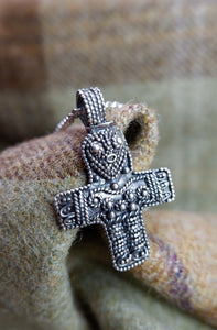 Birka style Viking Christian Crucifix in Sterling Silver