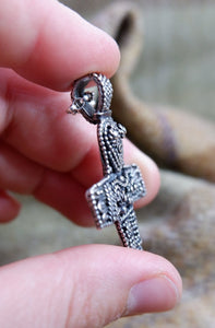 Birka style Viking Christian Crucifix in Sterling Silver