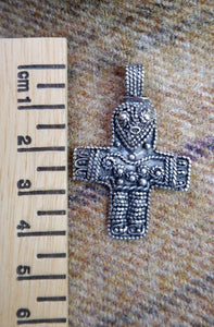 Birka style Viking Christian Crucifix in Sterling Silver