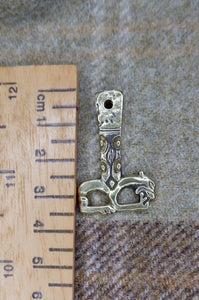 Pictish strap end or hanger based on find from Dundurn Hillfort.