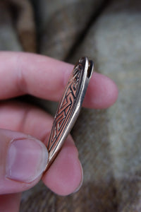 Pictish key pattern strap end based on various finds