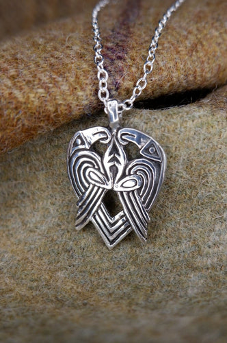 Saxon Huggin and Munnin Pendant from Ousden, England in Bronze or Sterling Silver