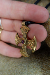 Anglo Saxon Cross pendant from Yorkshire in gold plated silver (single sided)