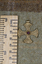 Load image into Gallery viewer, Anglo Saxon Cross pendant from Yorkshire in gold plated silver (single sided)