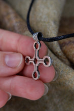 Load image into Gallery viewer, Lindisfarne Sterling Silver Cross