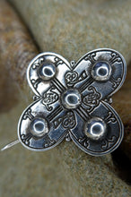 Load image into Gallery viewer, Anglo Saxon Style Quatrefoil Brooch in Sterling Silver