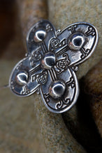 Load image into Gallery viewer, Anglo Saxon Style Quatrefoil Brooch in Sterling Silver