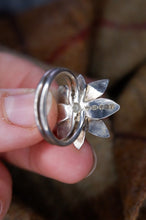 Load image into Gallery viewer, Sterling Silver Elven Flower Ring with Cubic Zirconia UK Size M. Jubilee Hallmark